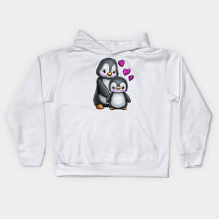 Mother's Day Penguin Mom and Child Kids Hoodie